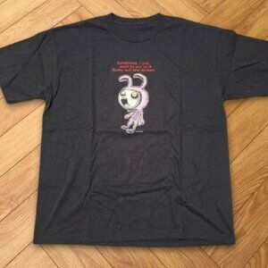 Black Roman Dirge Lenore Bunny Suit Scream Comic Graphic T-Shirt Goth Cartoon